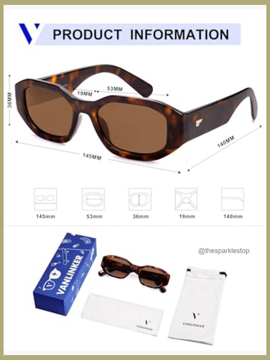 Trendy Polarized Hexagon Sunglasses for Women Men Retro 90s Rectangle Shades